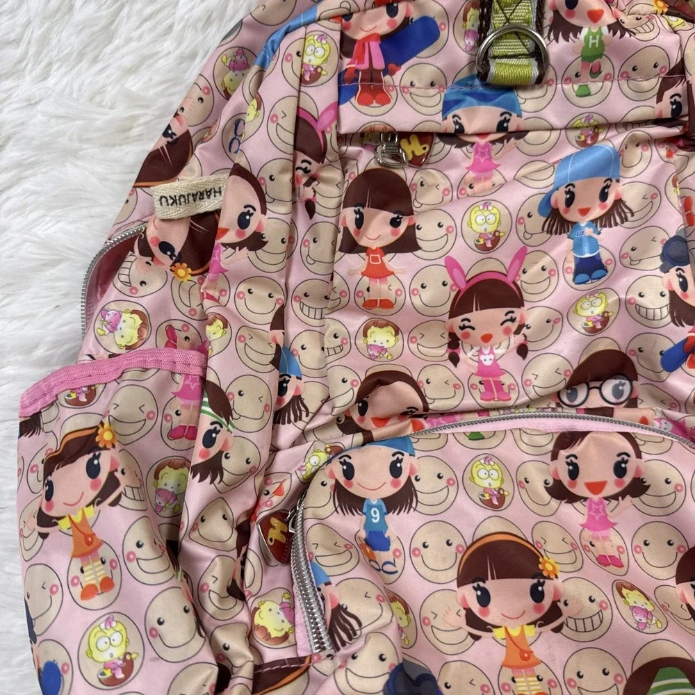 Vintage Harajuku Lovers Pink Backpack Y2K‎ Gwen Stefani Character Print Bag
